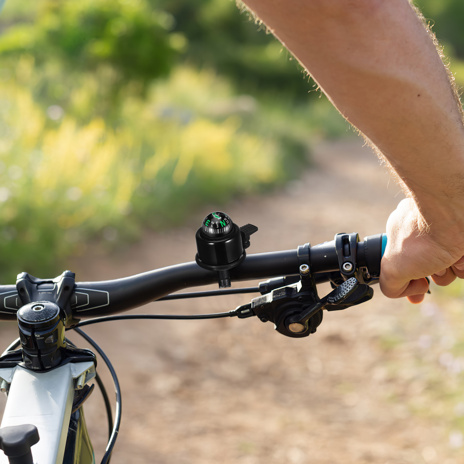 Cycling Gear Display - Heavy-Duty Bicycle Bell Featuring Functional Compass