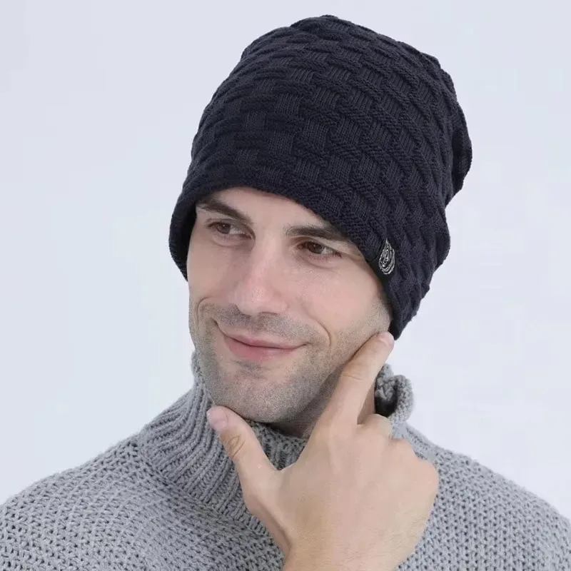 Mens Plush Lining Beanie Winte - Cycling Gear Cold Weather 评论和价格